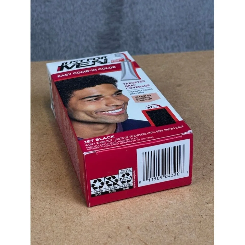 Just For Men Easy Comb-In‎ Color Jet Black A-60 Targeted Gray Coverage Hair Dye